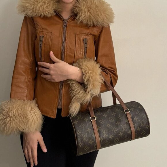 XS/S DAMAGED Genuine Leather Penny Lane Coat -Afghan Style Jacket Coat Vintage - Picture 2 of 11